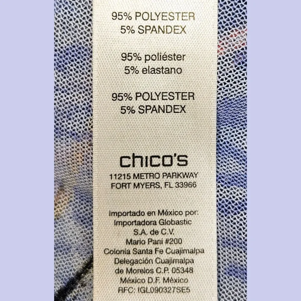 CHICO'SโEASYWEAR Flowers Of Paradise Mesh Open Front Makenzie Jacket Size 3/XL - Picture 10 of 13